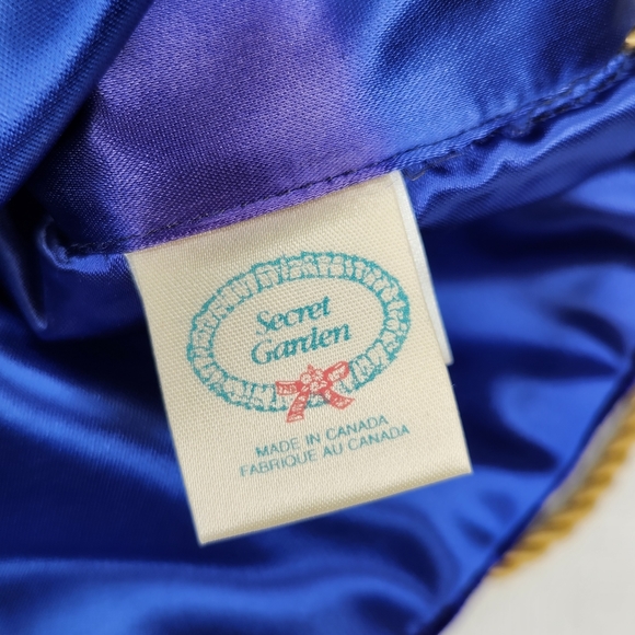 Vintage Royal Blue Quilted Velvet Evening Bag - Picture 6 of 7